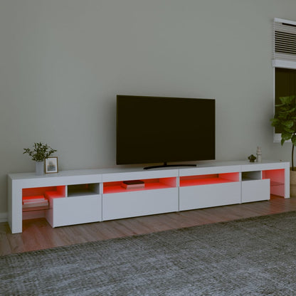 TV Cabinet with LED Lights White 290x36.5x40 cm