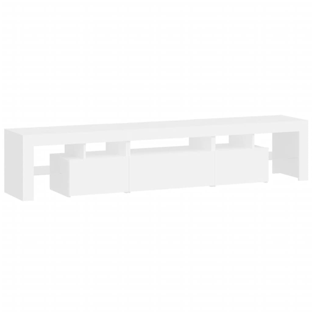TV Cabinet with LED Lights White 200x36.5x40 cm