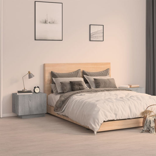 Grey Sonoma Bedside Cabinet, 100x35x40 cm, Engineered Wood