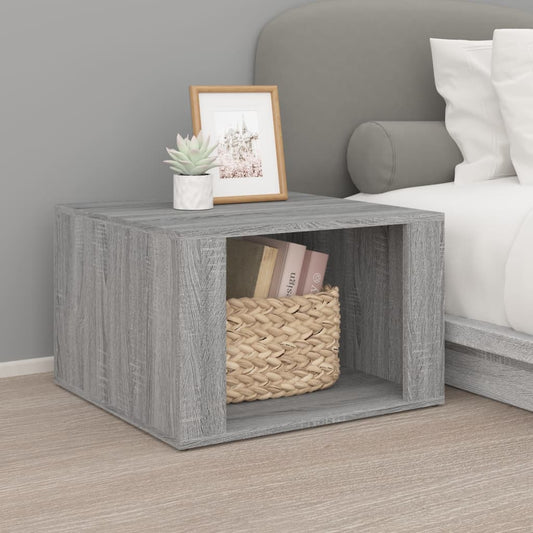 Gray Sonoma Bedside Table 57x55x36 cm - Engineered Wood Design