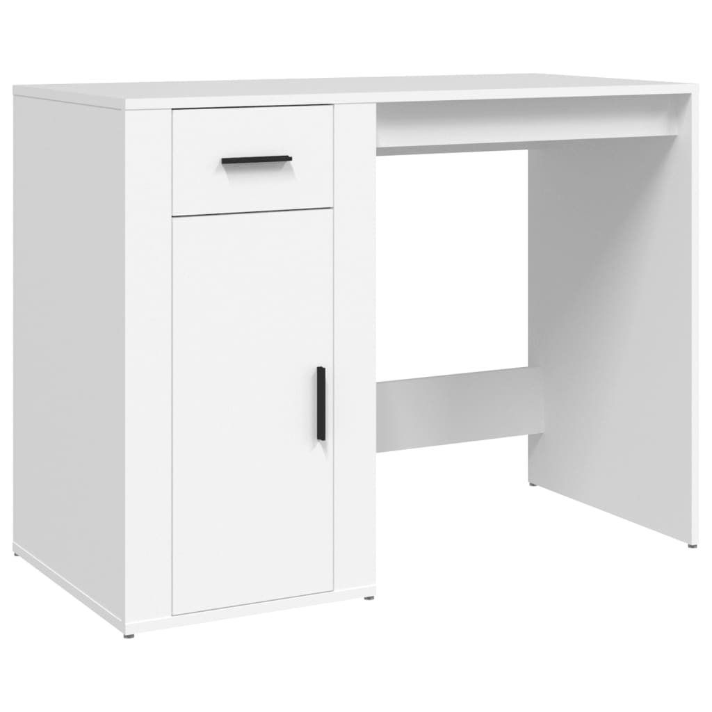 White Engineered Wood Desk, 100x49x75 cm - Sleek & Modern Design