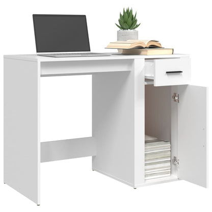 White Engineered Wood Desk, 100x49x75 cm - Sleek & Modern Design