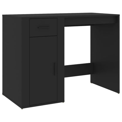 Sleek Black Engineered Wood Desk - 100x49x75 cm