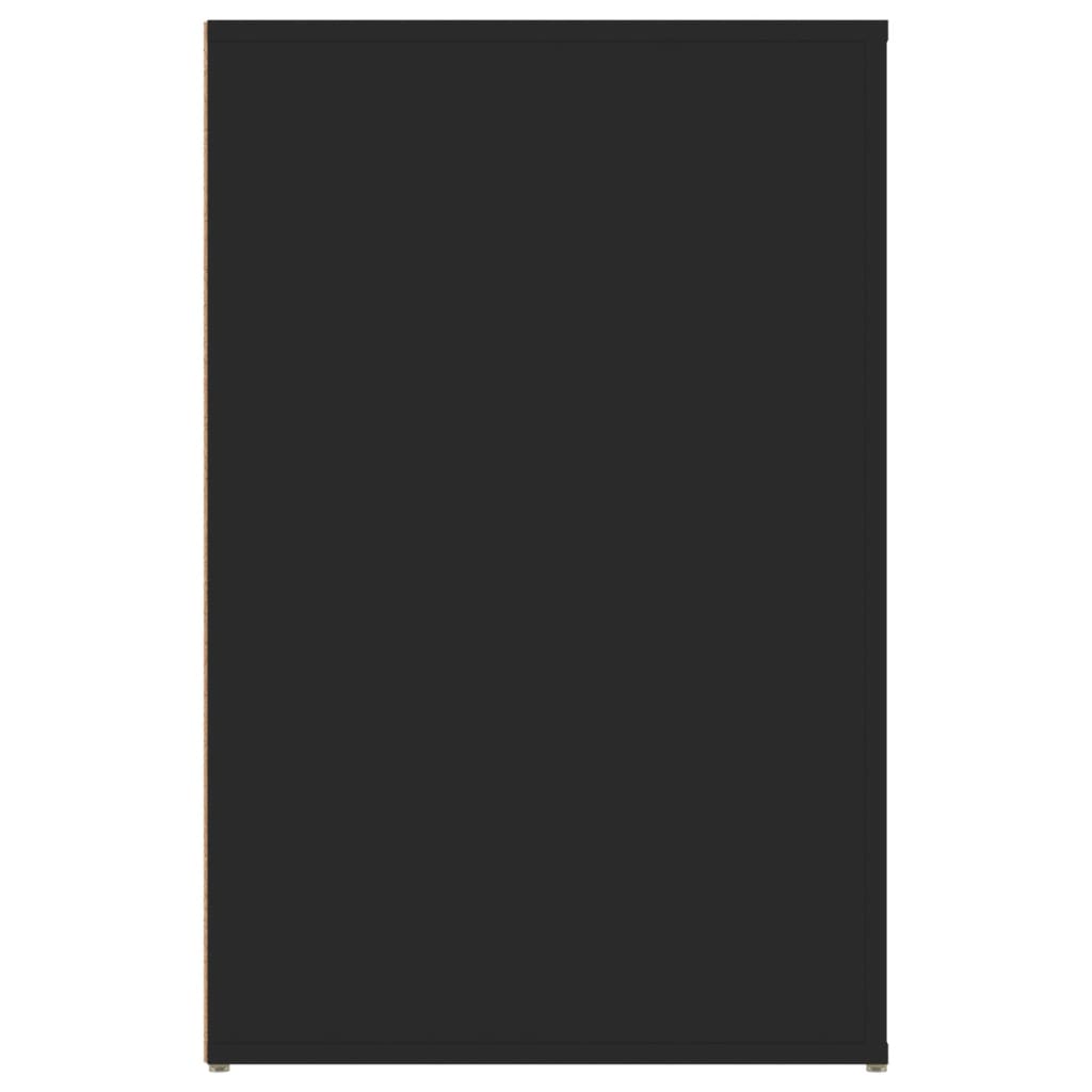 Sleek Black Engineered Wood Desk - 100x49x75 cm