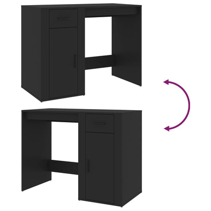 Sleek Black Engineered Wood Desk - 100x49x75 cm