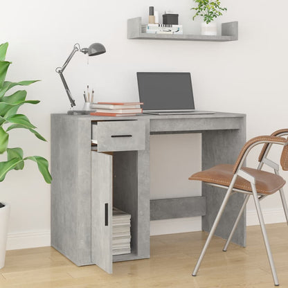 Concrete Grey Engineered Wood Desk - 100x49x75 cm