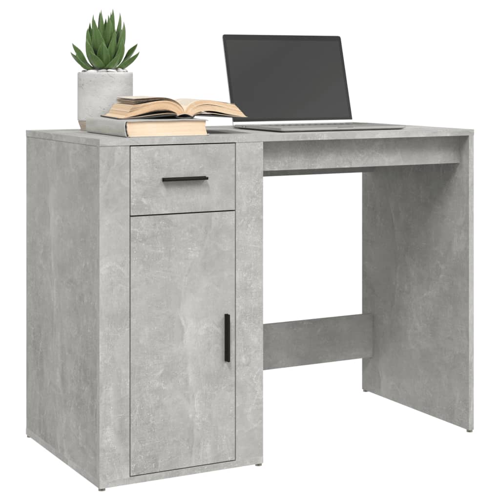 Concrete Grey Engineered Wood Desk - 100x49x75 cm