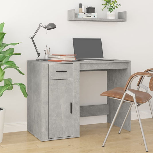 Concrete Grey Engineered Wood Desk - 100x49x75 cm