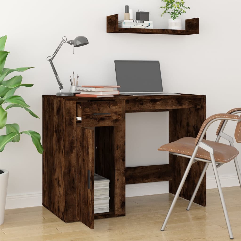 Smoked Oak Desk 100x49x75 cm, Engineered Wood, Elegant & Durable