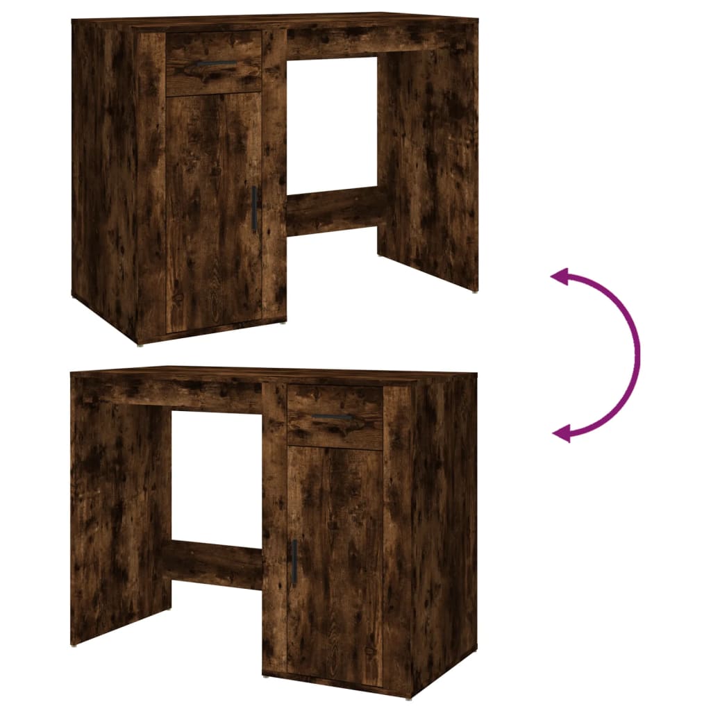 Smoked Oak Desk 100x49x75 cm, Engineered Wood, Elegant & Durable