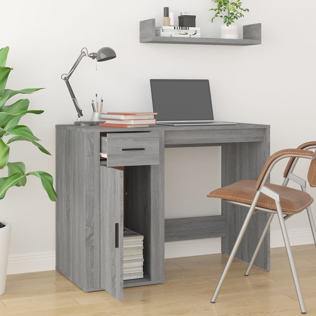 Grey Sonoma Desk 100x49x75cm - Stylish Engineered Wood Design