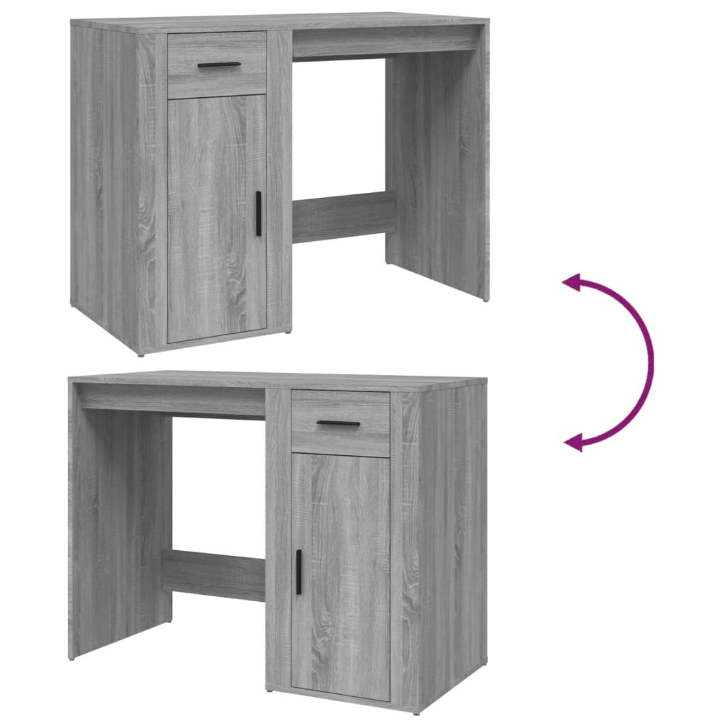 Grey Sonoma Desk 100x49x75cm - Stylish Engineered Wood Design