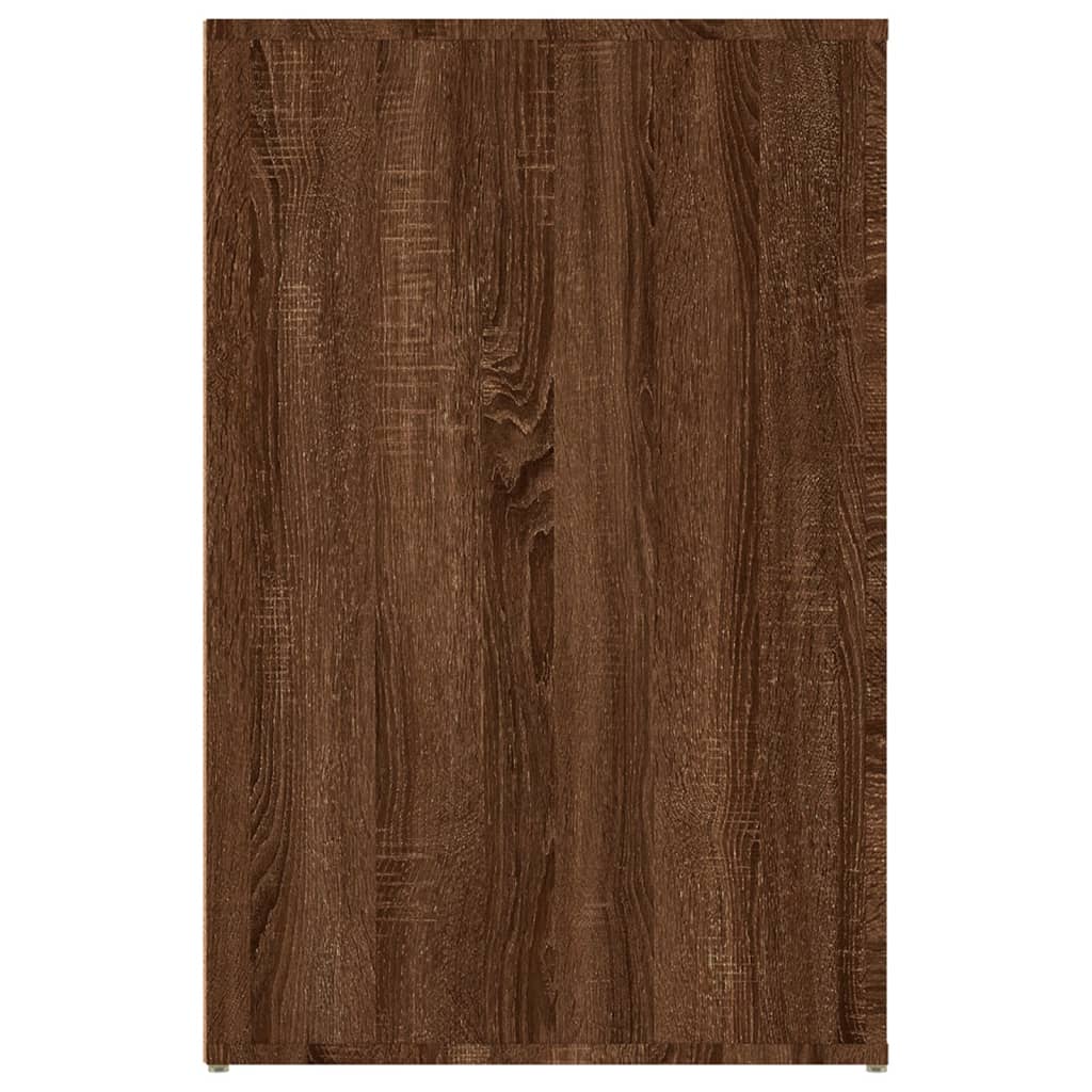Brown Oak Desk - 100x49x75 cm Engineered Wood Office Table