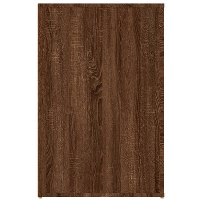 Brown Oak Desk - 100x49x75 cm Engineered Wood Office Table