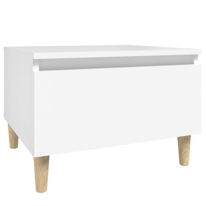 2-Piece White Side Tables - Engineered Wood 50x46x35 cm
