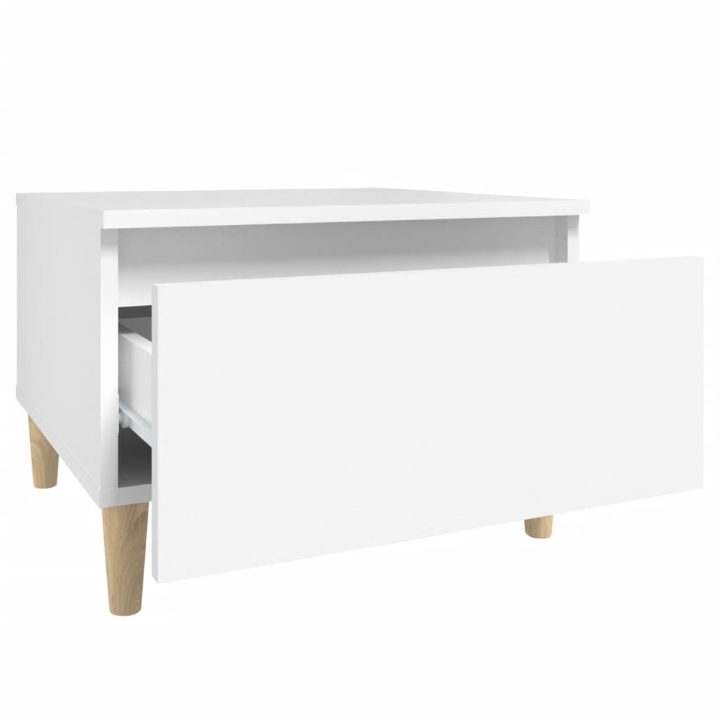 2-Piece White Side Tables - Engineered Wood 50x46x35 cm