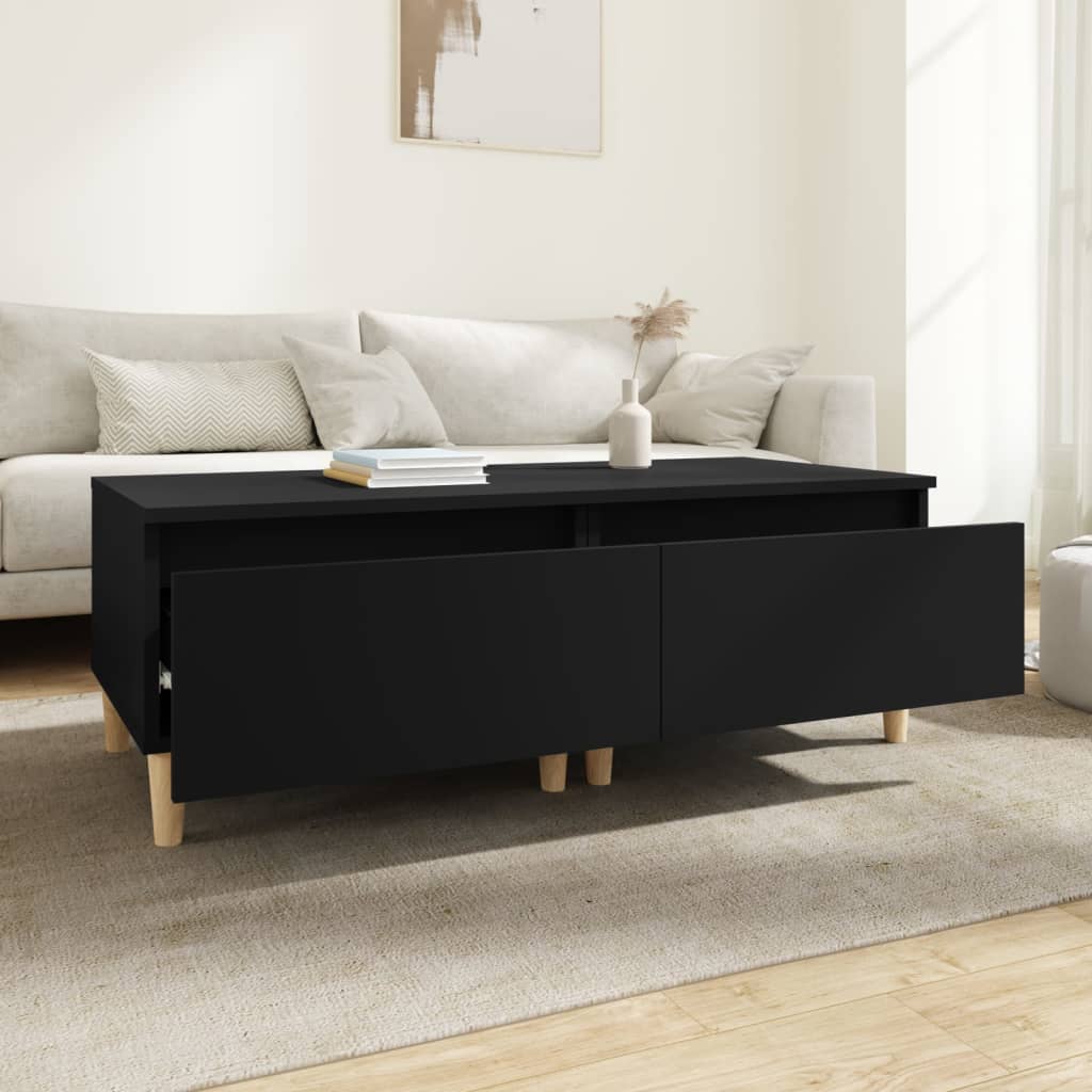 Set of 2 Black Side Tables - Engineered Wood, 50x46x35 cm
