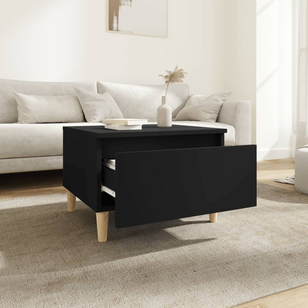 Set of 2 Black Side Tables - Engineered Wood, 50x46x35 cm