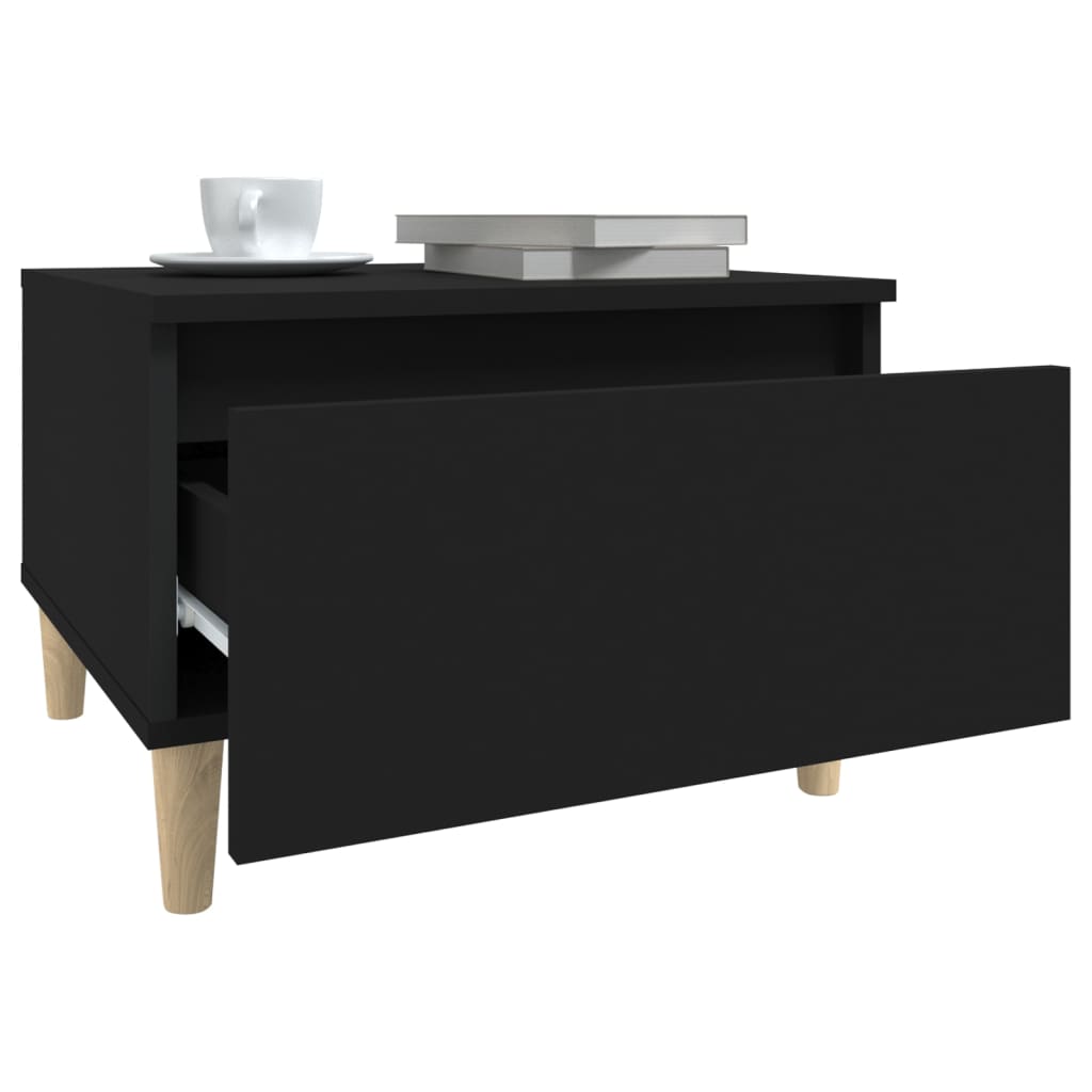 Set of 2 Black Side Tables - Engineered Wood, 50x46x35 cm
