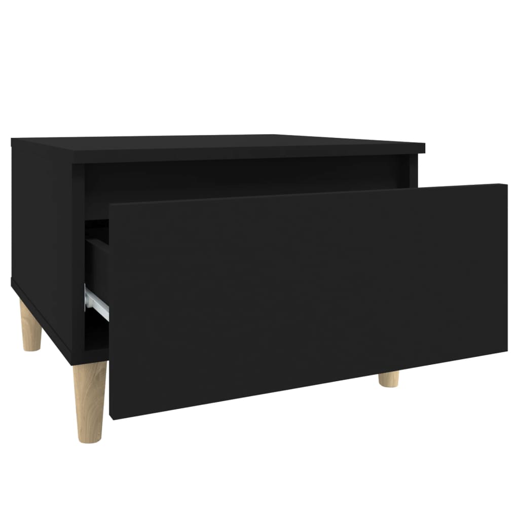 Set of 2 Black Side Tables - Engineered Wood, 50x46x35 cm