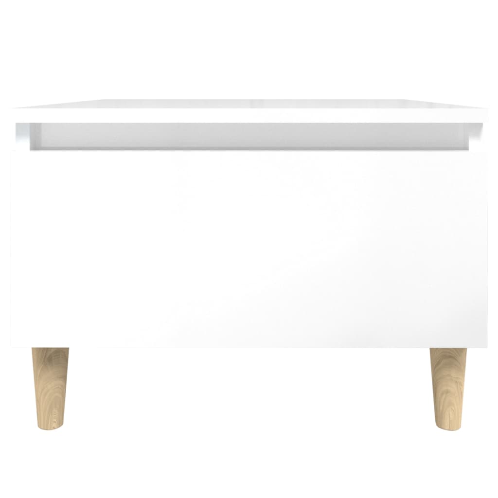 High Gloss White Side Table 50x46x35 cm - Engineered Wood
