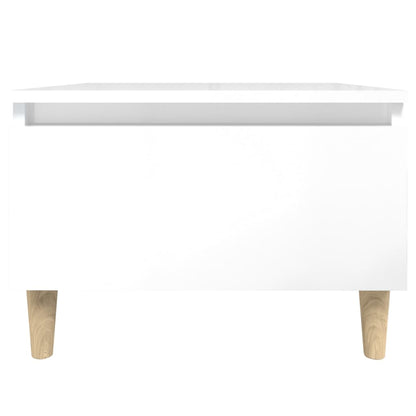 High Gloss White Side Table 50x46x35 cm - Engineered Wood