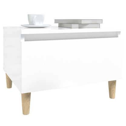 Set of 2 High Gloss White Side Tables - Engineered Wood