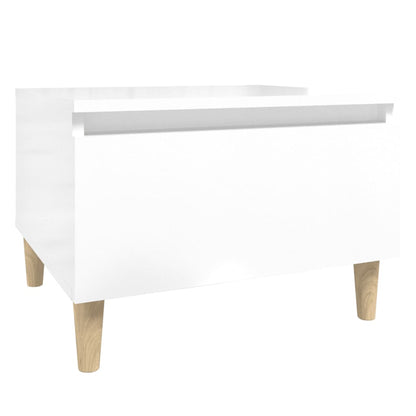 Set of 2 High Gloss White Side Tables - Engineered Wood