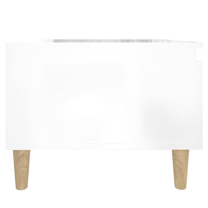 Set of 2 High Gloss White Side Tables - Engineered Wood