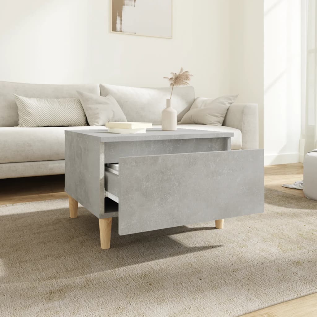 Grey Concrete-Look Side Table 50x46x35 cm - Engineered Wood