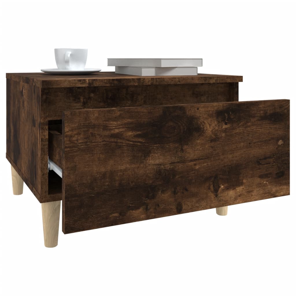 Smoked Oak Side Table - Engineered Wood, 50x46x35 cm