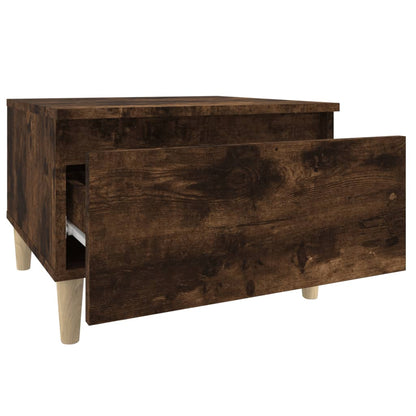 Smoked Oak Side Table - Engineered Wood, 50x46x35 cm