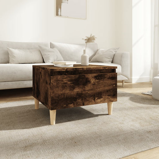 Smoked Oak Side Table - Engineered Wood, 50x46x35 cm