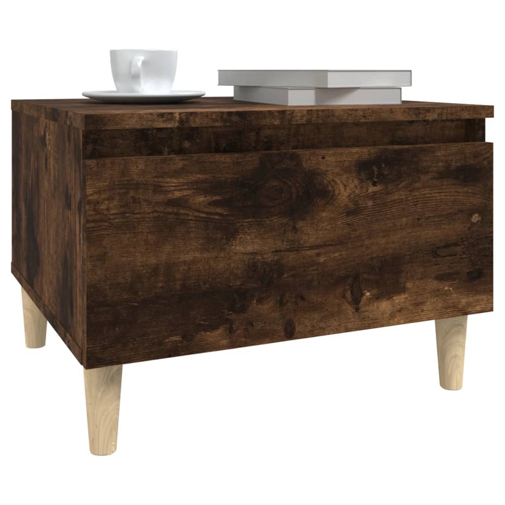 Smoked Oak Side Tables 2-Piece Set - Engineered Wood, 50x46x35 cm