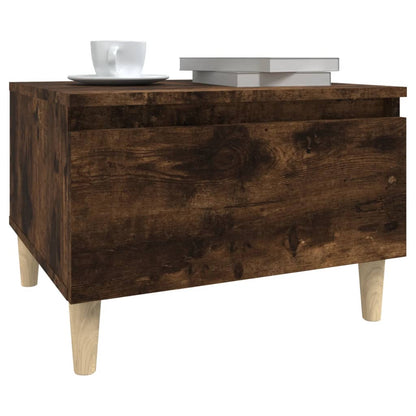 Smoked Oak Side Tables 2-Piece Set - Engineered Wood, 50x46x35 cm