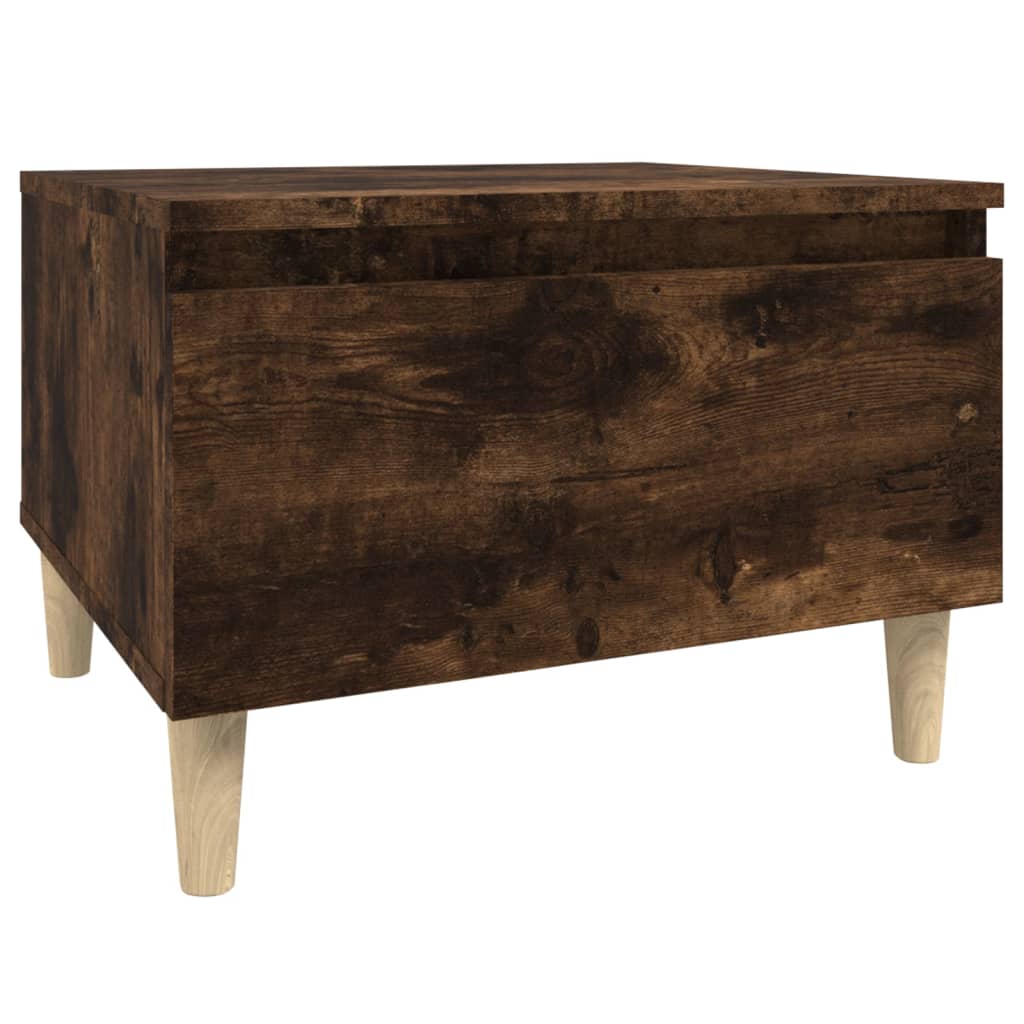 Smoked Oak Side Tables 2-Piece Set - Engineered Wood, 50x46x35 cm