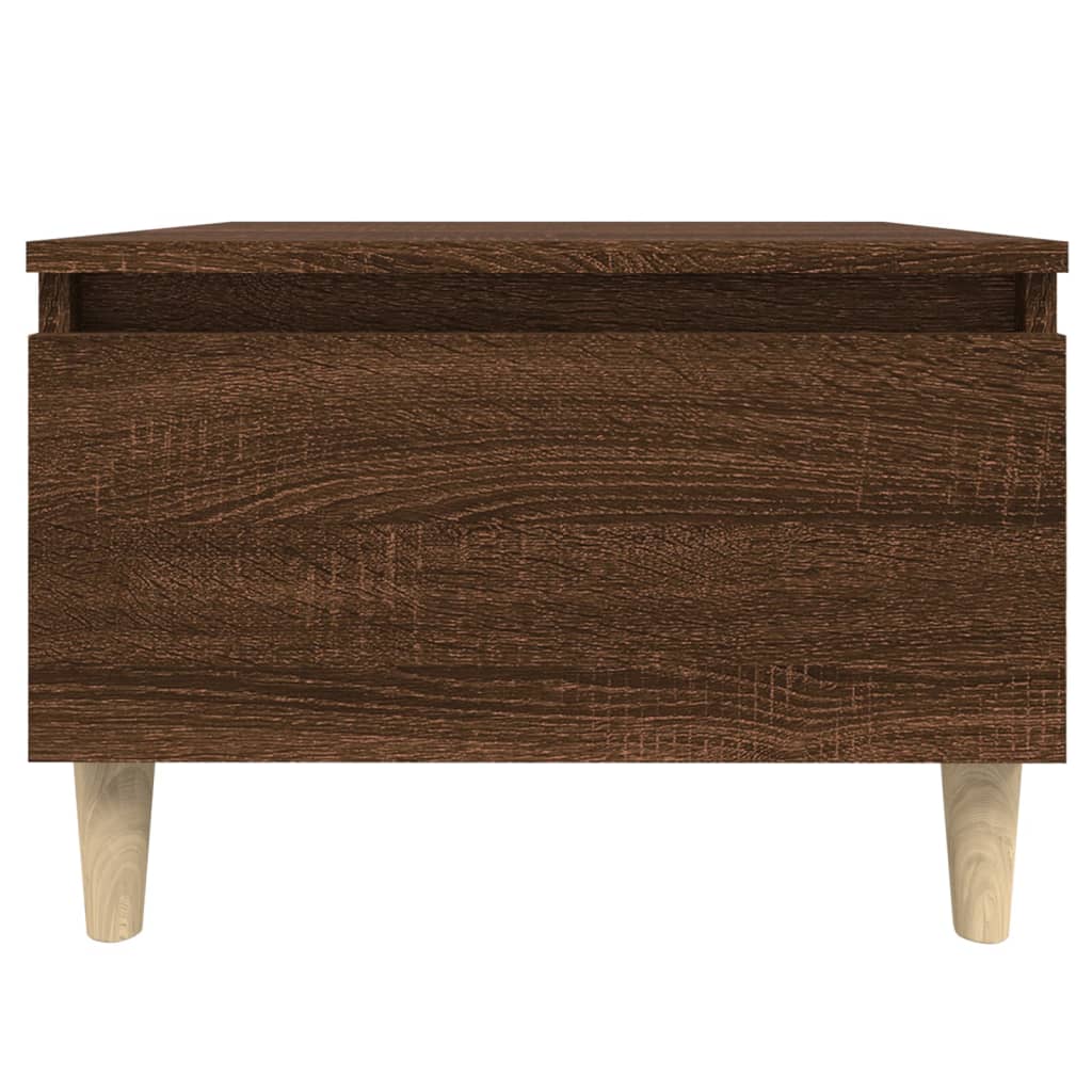 Brown Oak Side Table - Engineered Wood, 50x46x35 cm