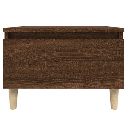 Brown Oak Side Table - Engineered Wood, 50x46x35 cm