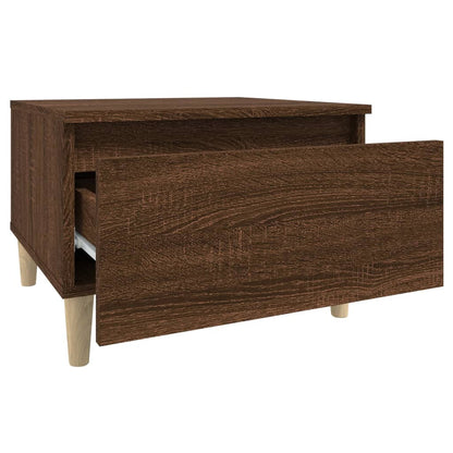2-Piece Brown Oak Side Tables - Engineered Wood, 50x46x35cm