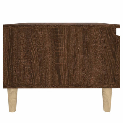 2-Piece Brown Oak Side Tables - Engineered Wood, 50x46x35cm