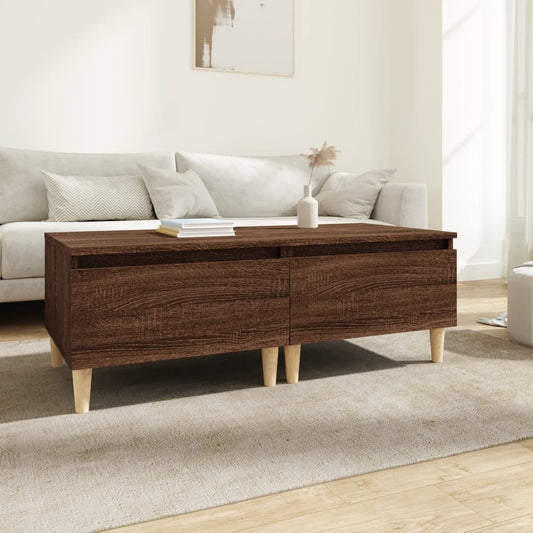2-Piece Brown Oak Side Tables - Engineered Wood, 50x46x35cm