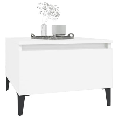 2-Piece White Engineered Wood Side Tables, 50x46x35 cm