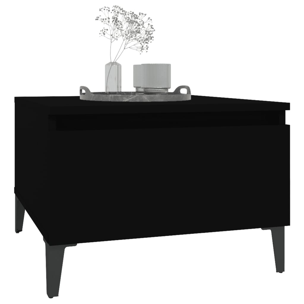 Black Engineered Wood Side Table - 50x46x35 cm