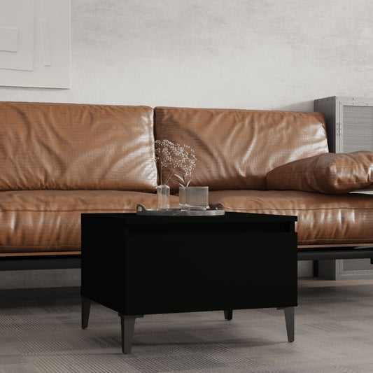 Black Engineered Wood Side Table - 50x46x35 cm