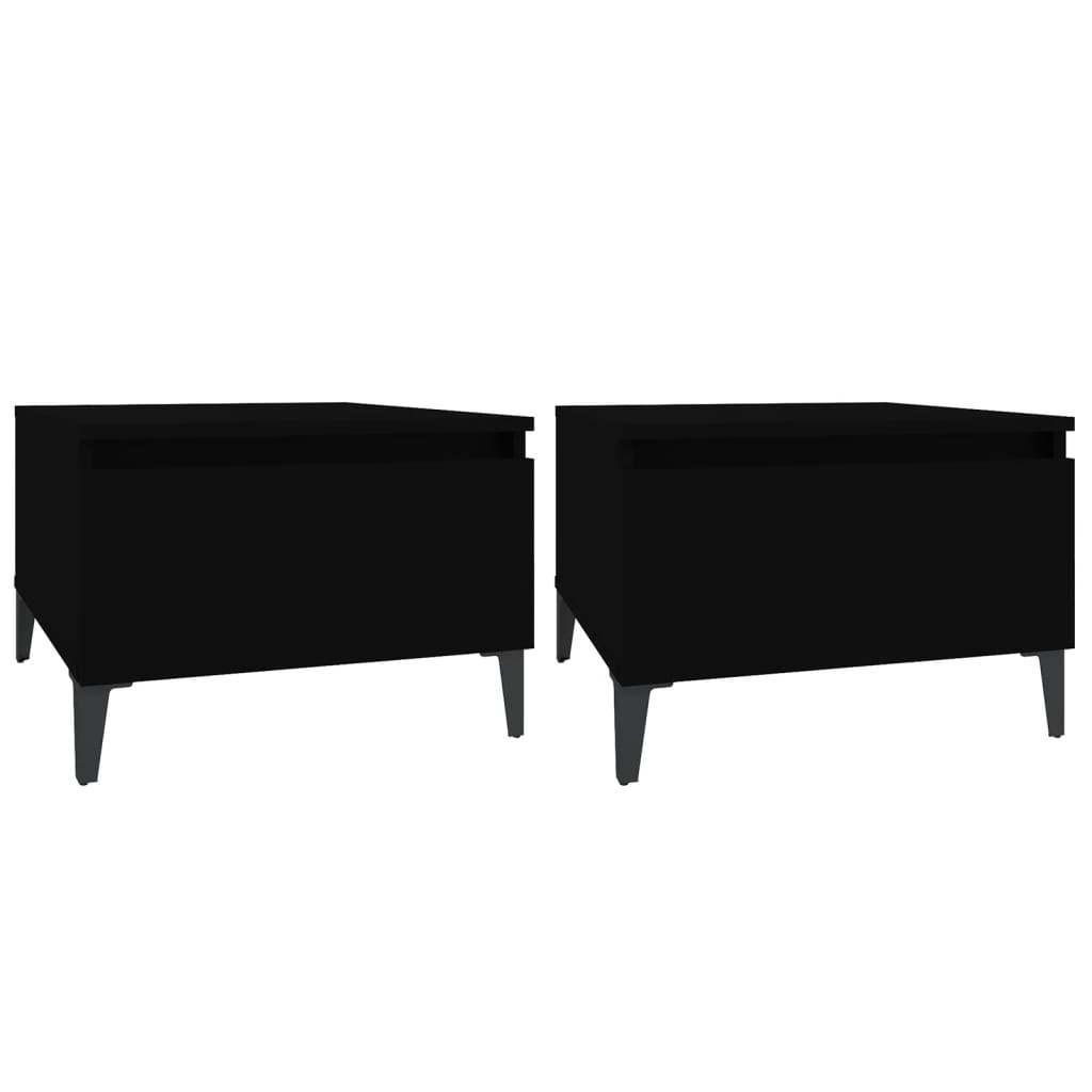 Black Engineered Wood Side Tables, Set of 2, 50x46x35 cm