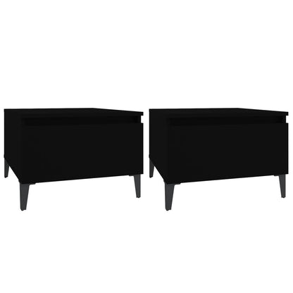 Black Engineered Wood Side Tables, Set of 2, 50x46x35 cm