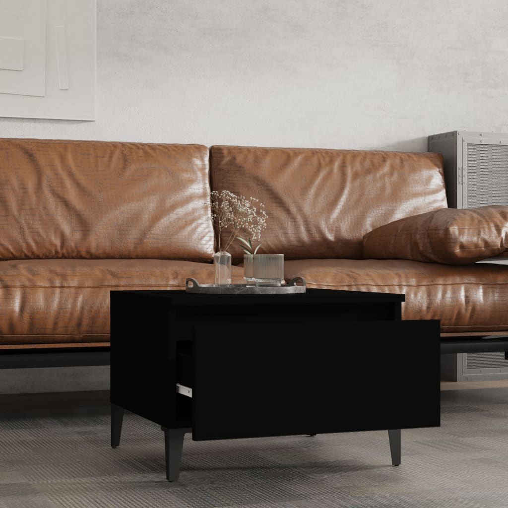 Black Engineered Wood Side Tables, Set of 2, 50x46x35 cm