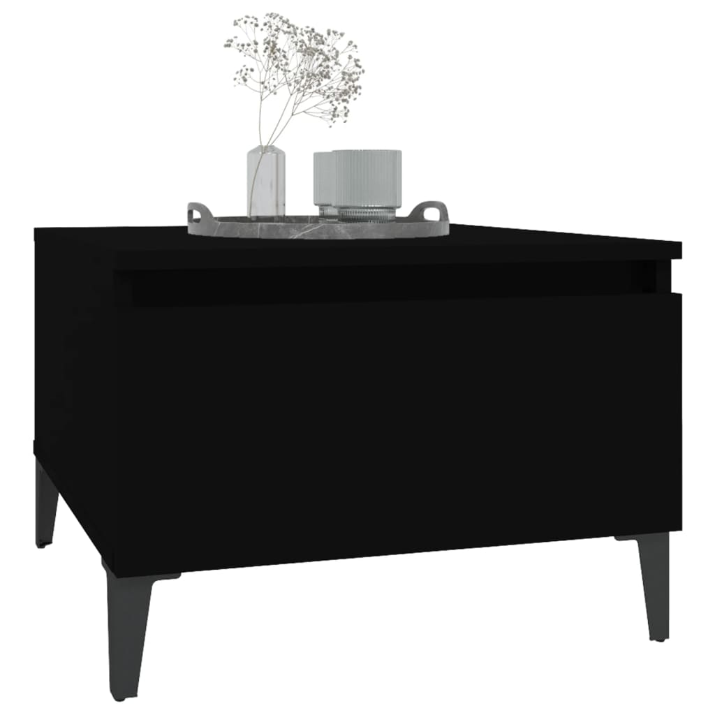 Black Engineered Wood Side Tables, Set of 2, 50x46x35 cm