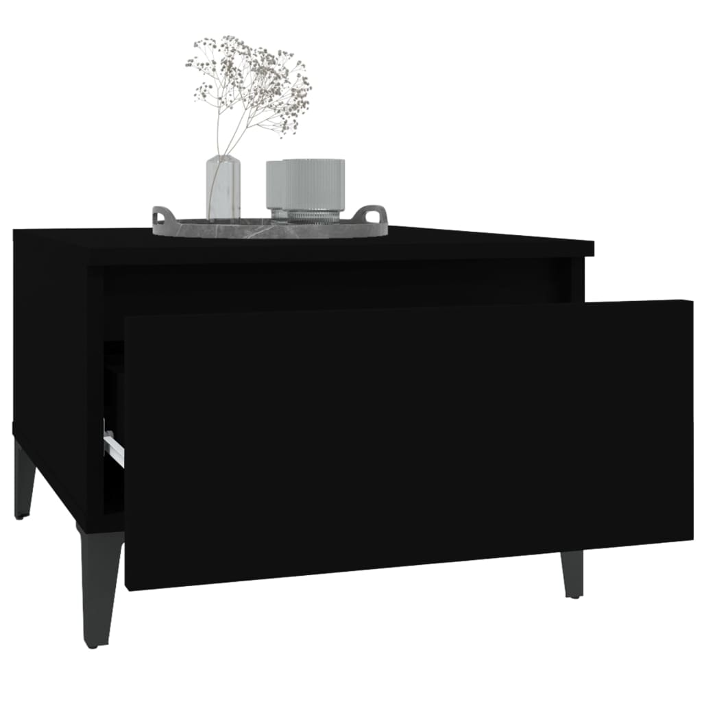 Black Engineered Wood Side Tables, Set of 2, 50x46x35 cm