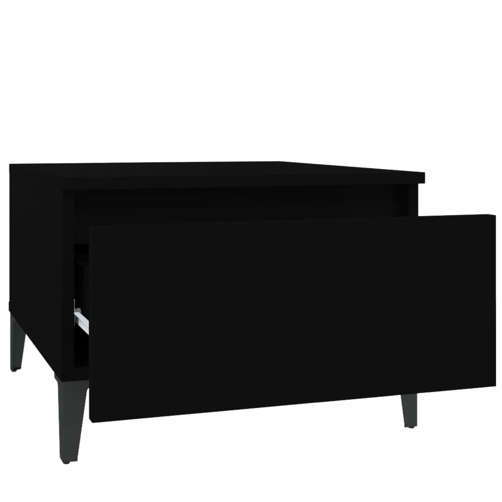 Black Engineered Wood Side Tables, Set of 2, 50x46x35 cm